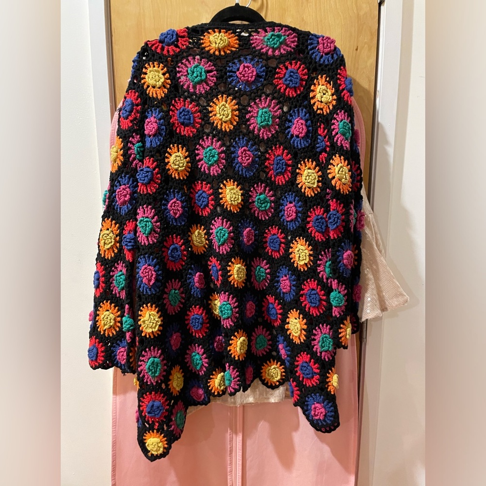 Farm Rio Crochet Flowers Cardigan M